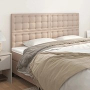 3116433 vidaXL Табла за легло, цвят капучино, 160x5x118/128 см, изкуствена кожа