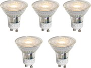Комплект от 5 GU10 50mm LED крушки прозрачни 1W 80 lm 2200K