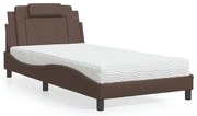 3208777 vidaXL Легло Viana без матрак, кафяво, 100x200 см, изкуствена кожа