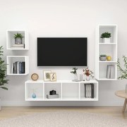 3079772 vidaXL Комплект ТВ шкафове от 4 части, бял, инженерно дърво