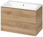 Cersanit S801-539 - Стенно окачен шкаф за баня с умивалник NIKO 80x45 см орех