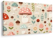 Картина на платно – Весела гора с гъби и животни