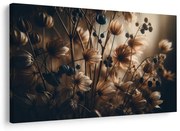 Картина на платно – Изсушени цветя в тъмни тонове