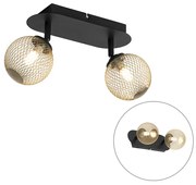 Прожектор черен със злато 2-светлина - Athens Wire