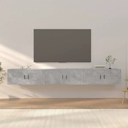 3188378 vidaXL ТВ шкафове за стенен монтаж, 3 бр, бетонно сиви, 100x34,5x40 см