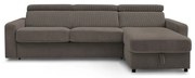Сивo-кафяв разтегателен ъглов диван от рипсено кадифе (променлив) Monaco – Bobochic Paris