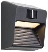 Стенна лампа черна вкл. LED IP54 със соларен сензор за движение - Border