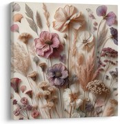 Картина на платно – Изсушени цветя в бежови тонове