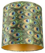 Абажур от кадифе с дизайн на паун 40/40/40 със златен интериор