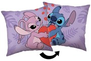 Детска възглавница от флийс 40x40 cm Lilo and Stitch "Kiss" – Jerry Fabrics