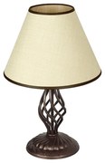 Настолна лампа БРУНАТЕ, патина, абажур Сами Екрю, 1xE27