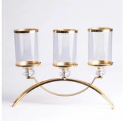 Свещник GLAMOUR златист/прозрачен