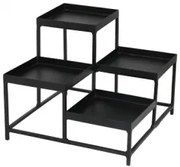 Метален щанд за блок маса за 4 плата Черен Мат - (SG-79953)