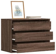 852858 vidaXL Ъглов скрин с чекмеджета, кафяв дъб 80x41x58см, инженерно дърво