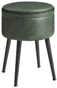 Кожена табуретка CORE зелена