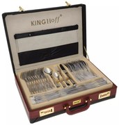 Комплект прибори за хранене Kinghoff KH 3520, 72 части, За 12 човека, Куфар, Неръждаема стомана, Сребрист