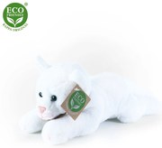 Rappa - Плюшена Бяла котка, лежаща, 22 см., серия Еко приятели
