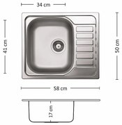 Leks COMPACT 58.1 SI Кухненска мивка за вграждане