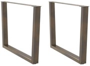 4012659 vidaXL Крака за трапезна маса, V-образни, 2 бр., естествена стомана, 100 x (72-73,3) см, стомана