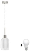 LED полилей на кабел HARMA 1xE27/60W/230V диам. 14 см матов хром/бял