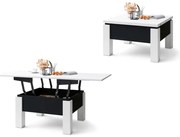 ОСЛО Бял/Черен - РАЗТЕГАТЕЛНА ХОЛНА МАСА С ПОВДИГАЩ МЕХАНИЗЪМ