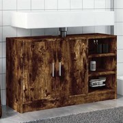 848126 vidaXL Шкаф за мивка, опушен дъб, 90x29x55 см, инженерно дърво