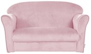 Светлорозов детски диван от кадифе 78 cm Lil Sofa - Roba