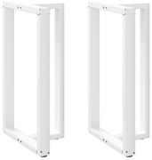 4013093 vidaXL Крака за бар маса, Т-образни, 2 бр., бели, 60x35x(100-101) см, стомана