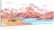 Картина на платно – Рисуван планински пейзаж