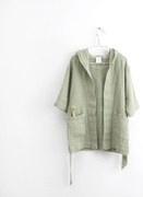 Детски зелен ленен халат Nature, размер 122 - 128 - Linen Tales
