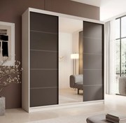 Гардероб Barry 200 плъзгащ-Бяло-Черно