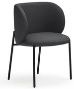 Черни тапицирани трапезни столове в комплект 2 бр. Mogi – Teulat