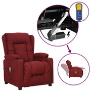 3093436 vidaXL Изправящ масажен стол, виненочервен, текстил