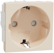 SE Контакт шуко с детска защита винт 2 мод. цвят Крем Unica  - NU303744