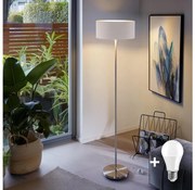 LED подова лампа TUNJA 1xE27/20W/230V pr. 38 cm матов хром/бяла