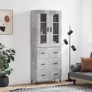 Sonata H Висок шкаф, бетонно сив, 69,5x34x180 см, инженерно дърво