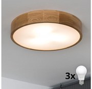 Brilagi - LED таванно осветително CARVALHO 3xE27/60W/230V, дъб, Ø47,5 см