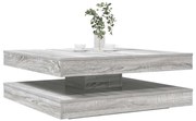 3321356 vidaXL Маса за кафе въртяща се на 360 градуса сива Sonoma 90x90x34,5cm