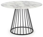 Трапезна маса SEREIN декор бял мрамор/черна