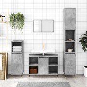 831552 vidaXL Шкаф за баня, бетонно сив, 30x30x100 см, инженерно дърво