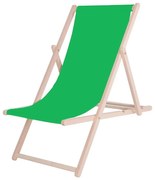 Градински шезлонг зелен/бук