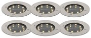 Комплект от 6 стоманени наземни прожектори с LED IP65 соларни - Terry