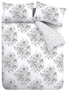 Сиво единично спално бельо 135x200 cm Elinda Floral – Catherine Lansfield