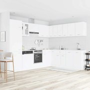 3067666 vidaXL Комплект кухненски шкафове, 14 части, "Lyon", бяло инженерно дърво