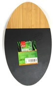Бамбукова дъска за презентанция със слюда елипсовидна 35,5x20,3xh1,9см (S011L)