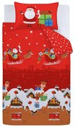 Червено спално бельо за детско креватче 120x150 cm Santa's Christmas Presents – Catherine Lansfield