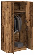 855882 vidaXL Гардероб, старо дърво, 80x52x180 см, ПДЧ