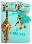 Тюркоазено двойно удължено детско спално бельо 230x220 cm Havin A Giraffe – Catherine Lansfield