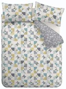 Сиво двойно спално бельо 200x200 cm Retro Circles – Catherine Lansfield