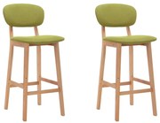 289372 vidaXL Бар табуретки, 2 бр, зелени, текстил